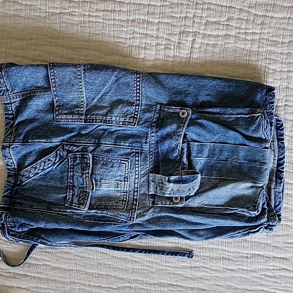 Free People Blue Denim Cargo Jean Shorts - Picture 6 of 9